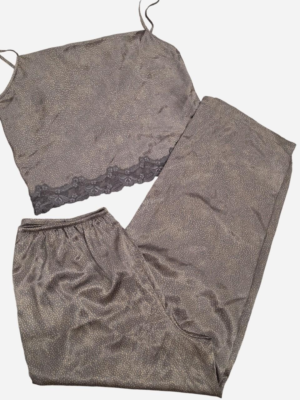 Victoria's Secret Gray Satin Camisole & Pajama Pant Set